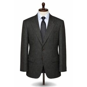 Chaps Ralph Lauren Mens 46R Gray Blazer Sport Coat Wool 2 Button Classic Fit Vtg